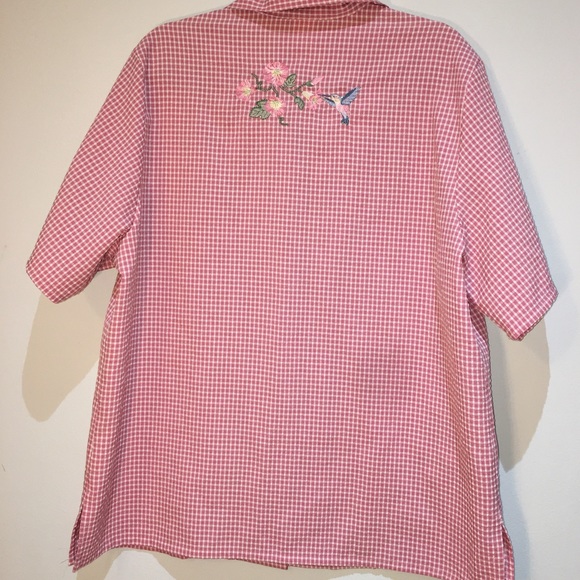 Bon Worth Plaid Hummingbird Shirt XL - Picture 7 of 9